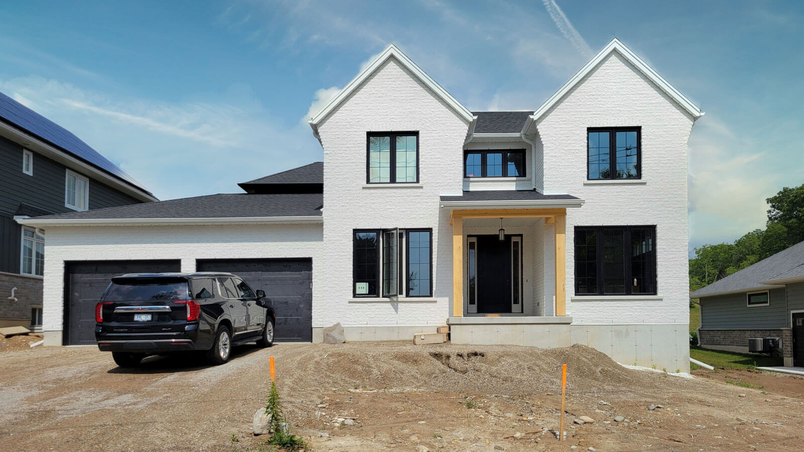 New home with beautiful stone exterior